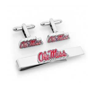 Ole Miss University Rebels Cufflinks and Tie Bar Gift Set